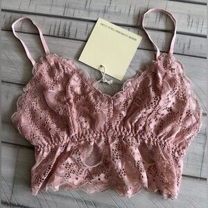 NWT Chroma Tale Los Angeles lace bralett, pink, size small